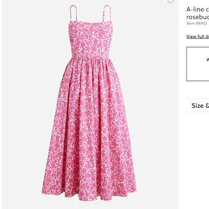 Jcrew A-line cotton poplin midi dress in rosebud floral Size 8 - never worn